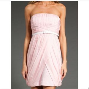 NWT Cynthia Steffe Pale Pink Pomona Silk Strapless Pleated Dress, size 6